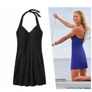 ATHLETA Helena Halter Swim Dress Black Size XXS